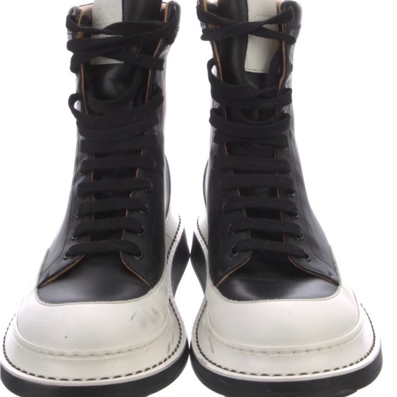 Loewe leather mid calf combat boots - Picture 1 of 6